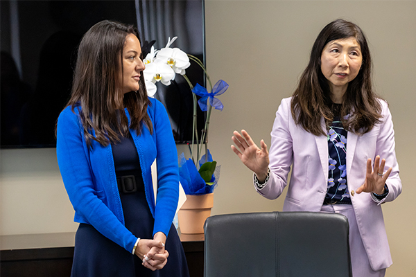 Rueyling Chuang, dean of the College of Arts and Letters, highlighted Fraser’s mentorship of CSUSB students and staff, writing skills, and talents during her remarks.