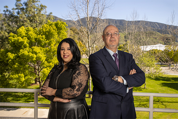 Kamel with Tomás Gomez-Arias, dean of CSUSB’s Jack H. Brown College of Business and Public Administration