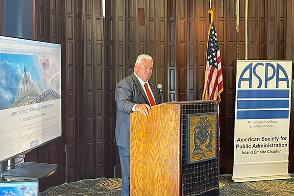 Bob Miller, a faculty member in the Public Administration program, was recognized as the 2025 Outstanding Educator by the Inland Empire Chapter of the American Society for Public Administration on July 24.