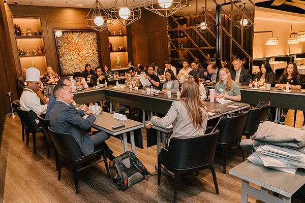 CSUSB students who toured the Yaamava’ Resort & Casino enjoyed a complimentary lunch at the resort’s Pine Steakhouse and a Q&A session with some of Yaamava’s directors and the executive chef.