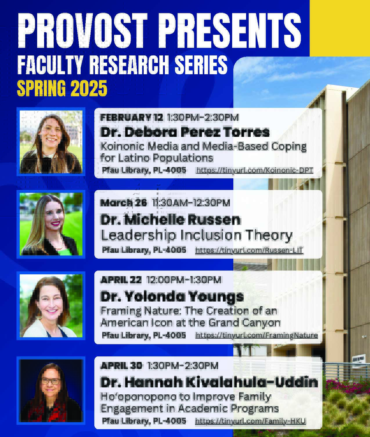 Series flyer showing speakers