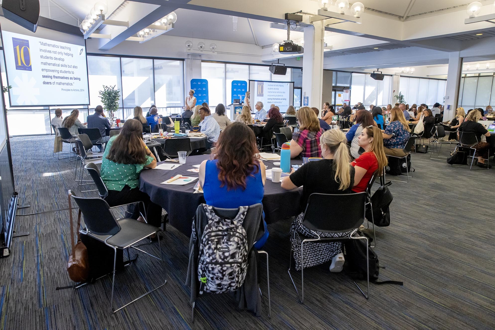 SBCUSD educators meet in the Alumni Center Obershaw Dining Room during the district's annual Teachers Conference.