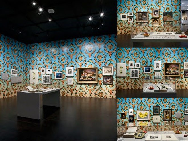 collage of installation shots of the Let Them Eat installation at LACMA