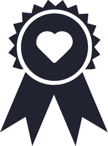 Ribbon with heart icon