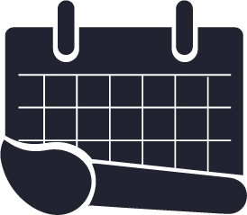 Calendar with brush icon