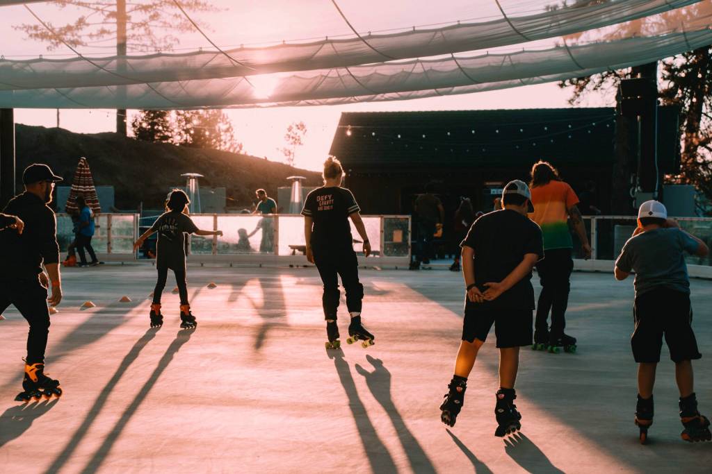 roller skating in the sunset on rink