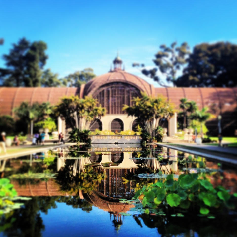 Botanical Building with pond in front