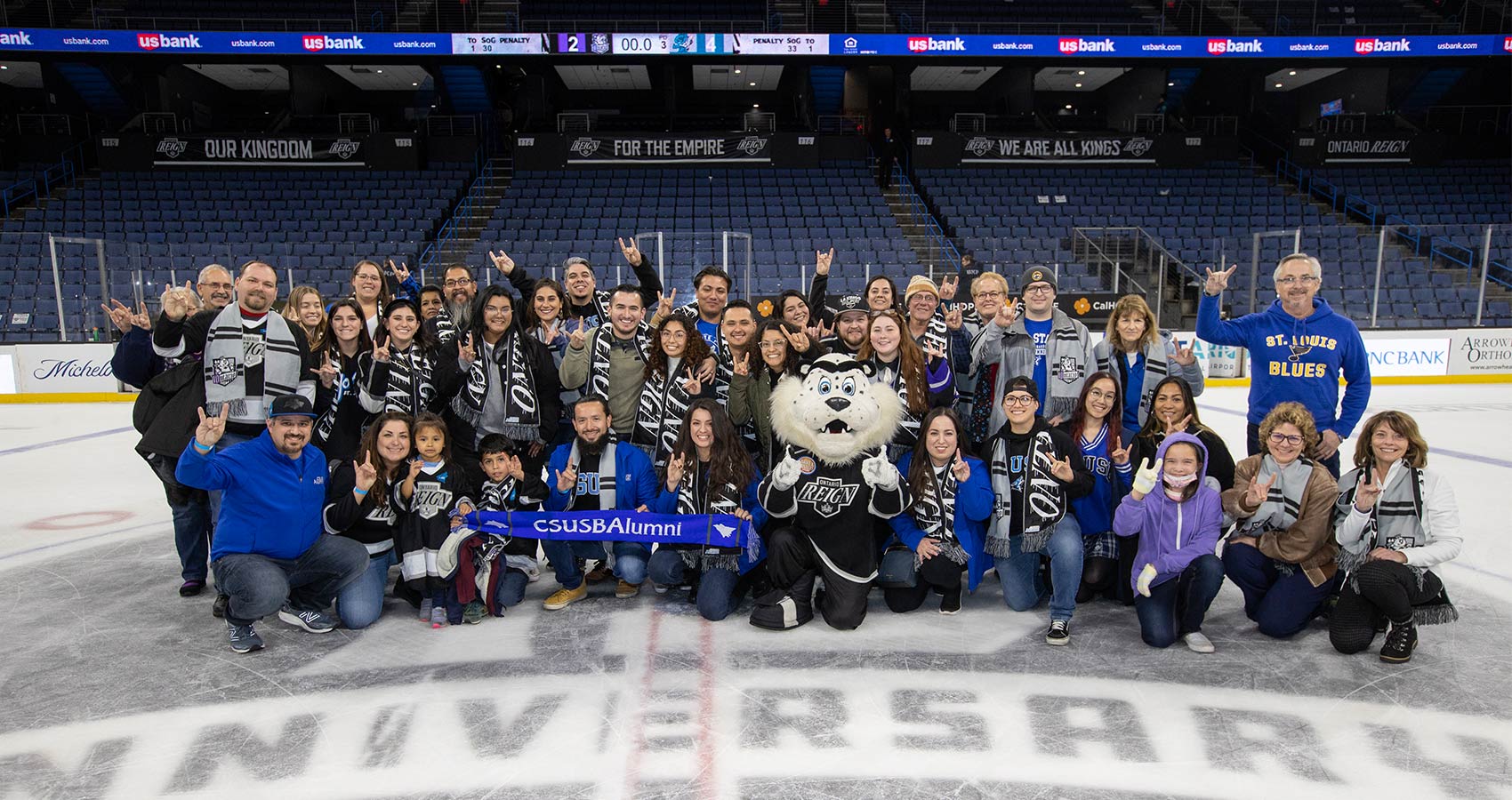 alumni at hockey arena