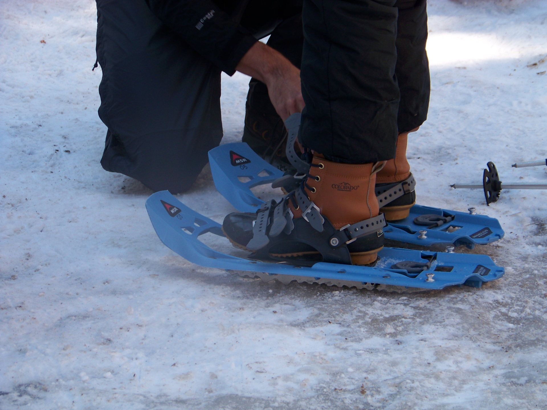 snowshoes on ice
