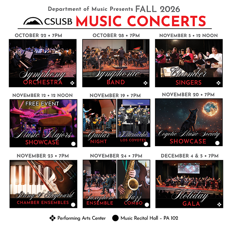 Music Calendar Fall 2026