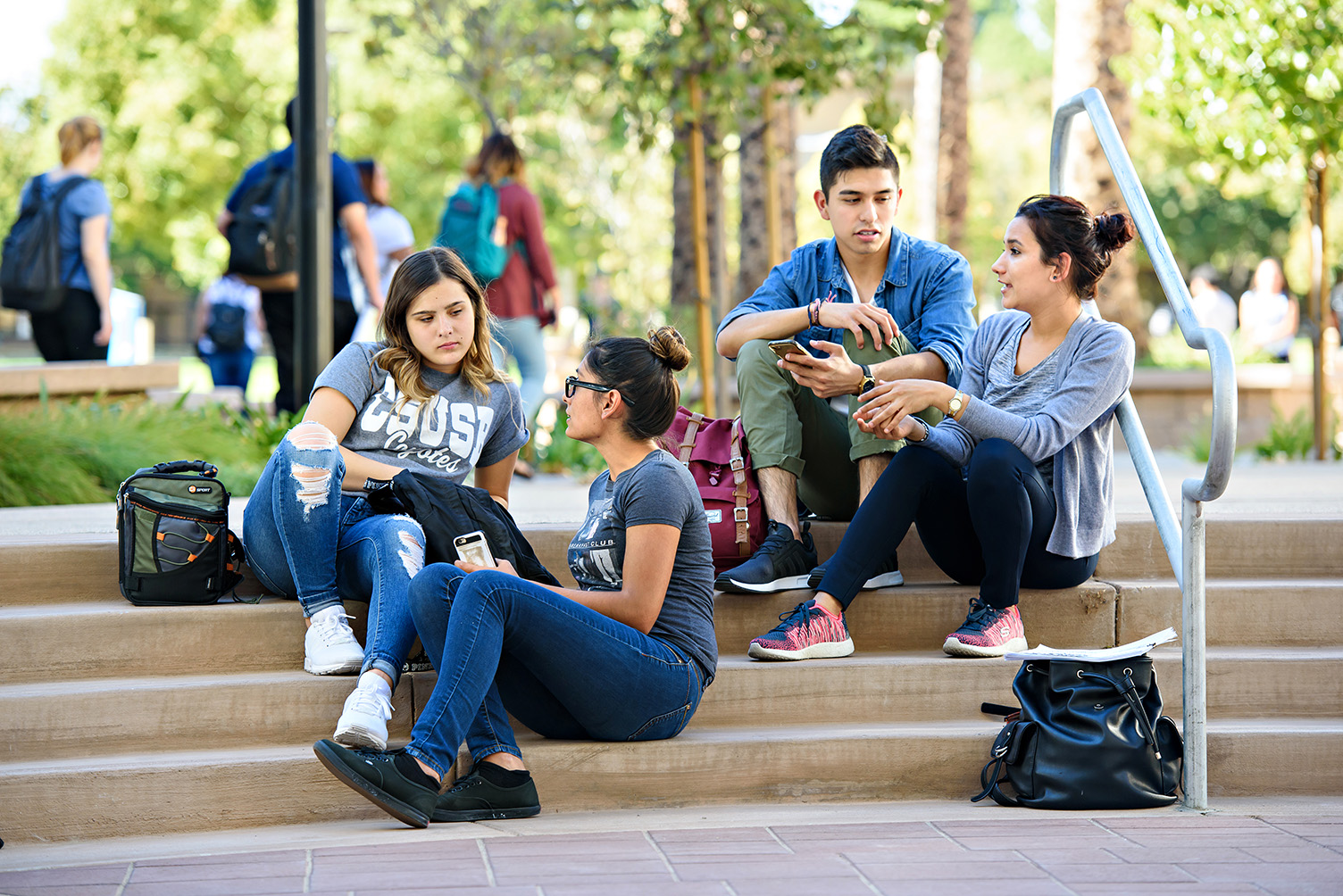 Students on stairs