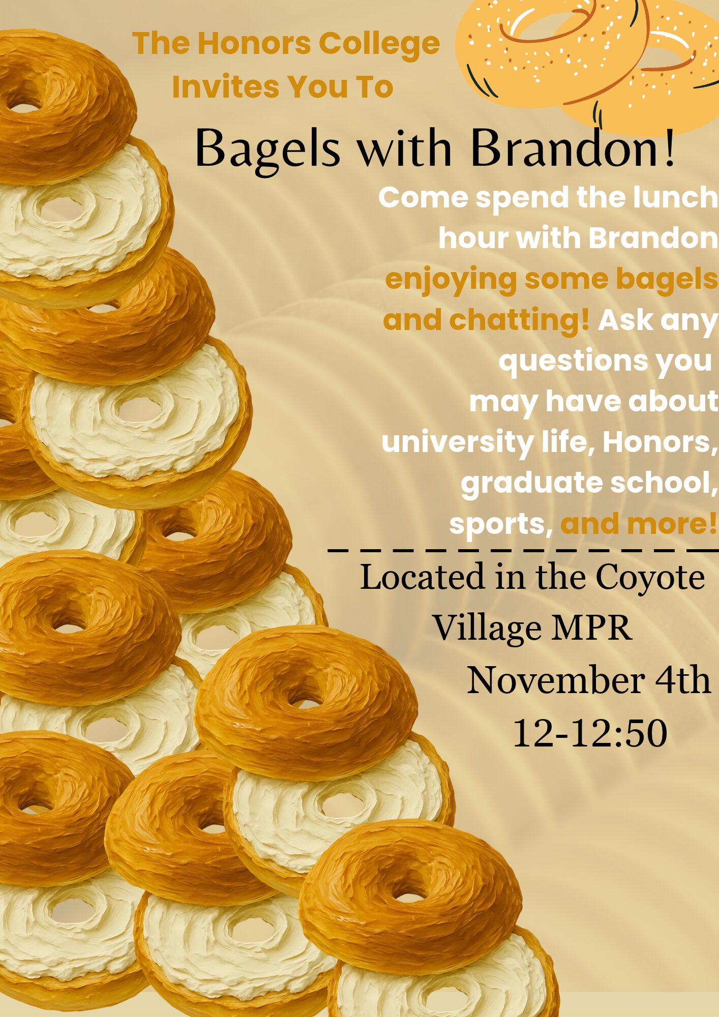Flyer for Bagels with Brandon