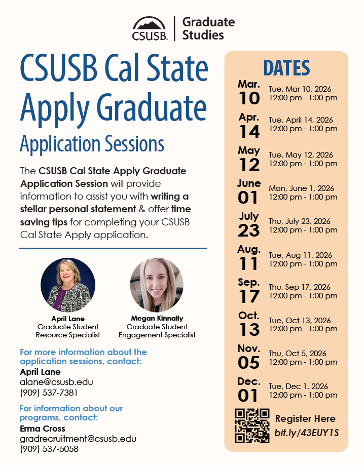 Link to Cal State Apply Graduate Application Registration page