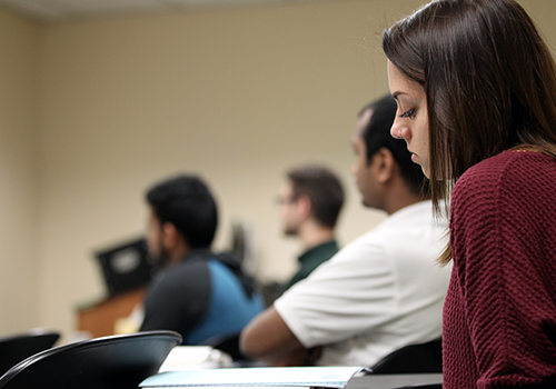 Students taking a test
