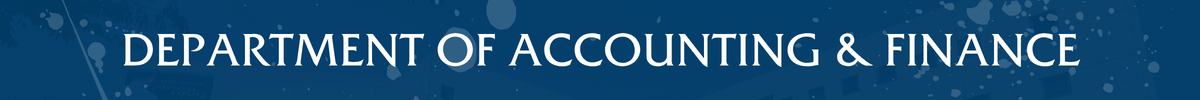 DEPARTMENT OF ACCOUNTING & FINANCE