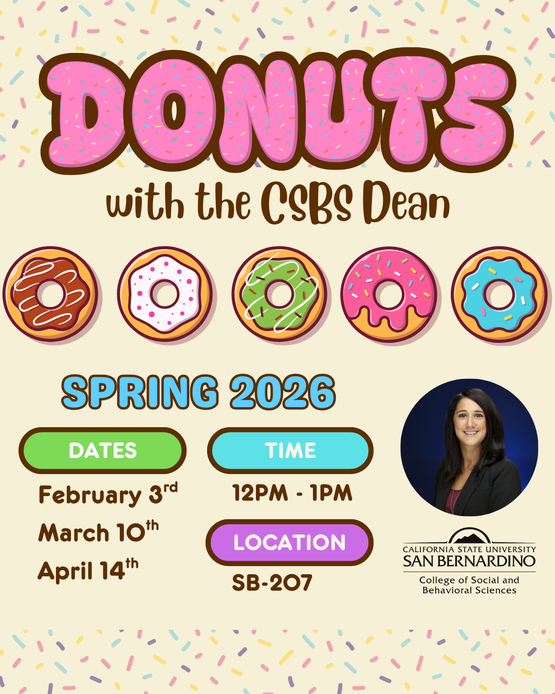 Donuts with the CSBS Dean Spring 2026 Flyer