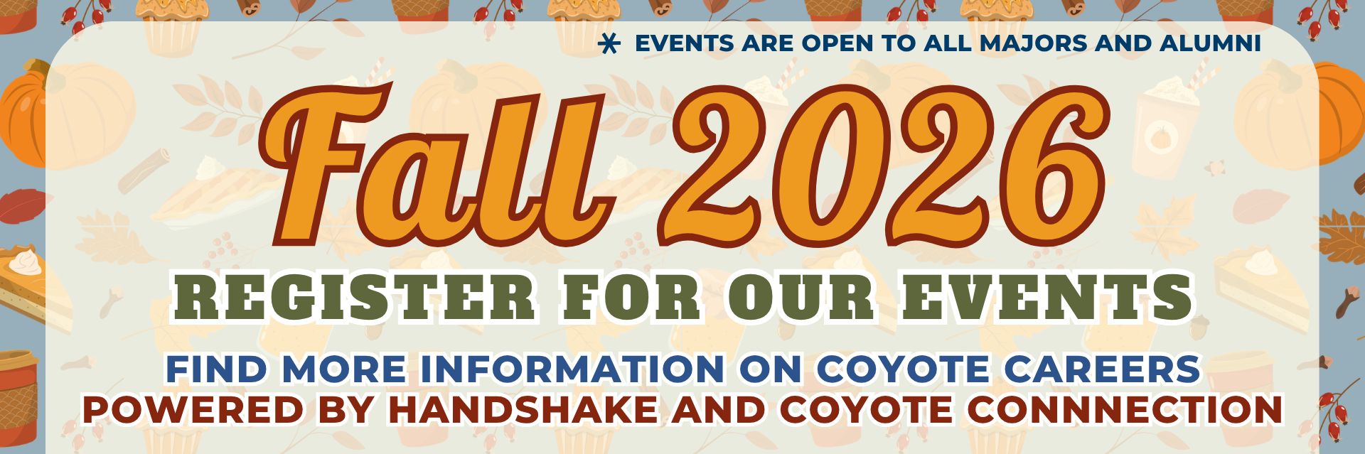 Fall 2026 register for our events