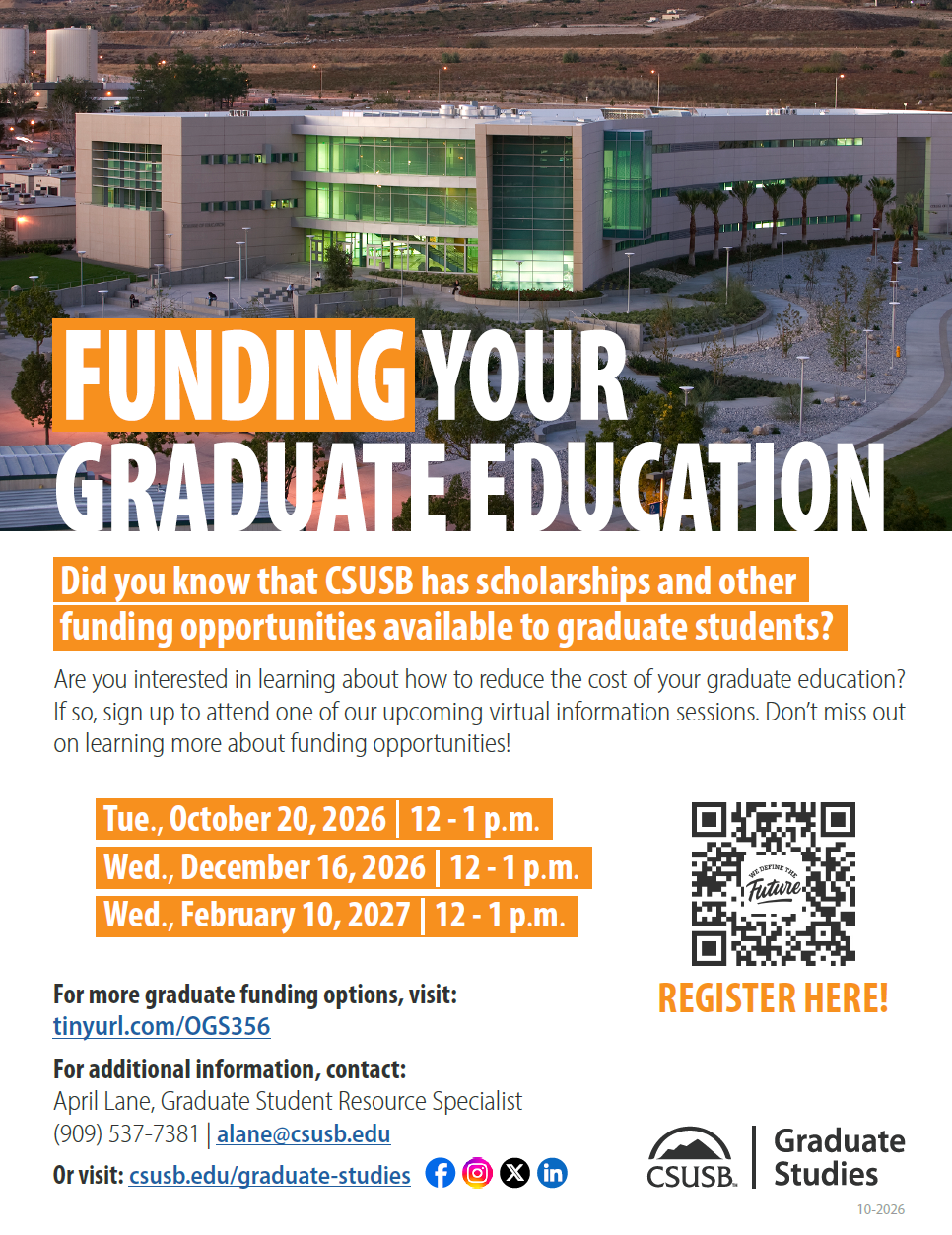 Funding Your Graduate Education Information Sessions
