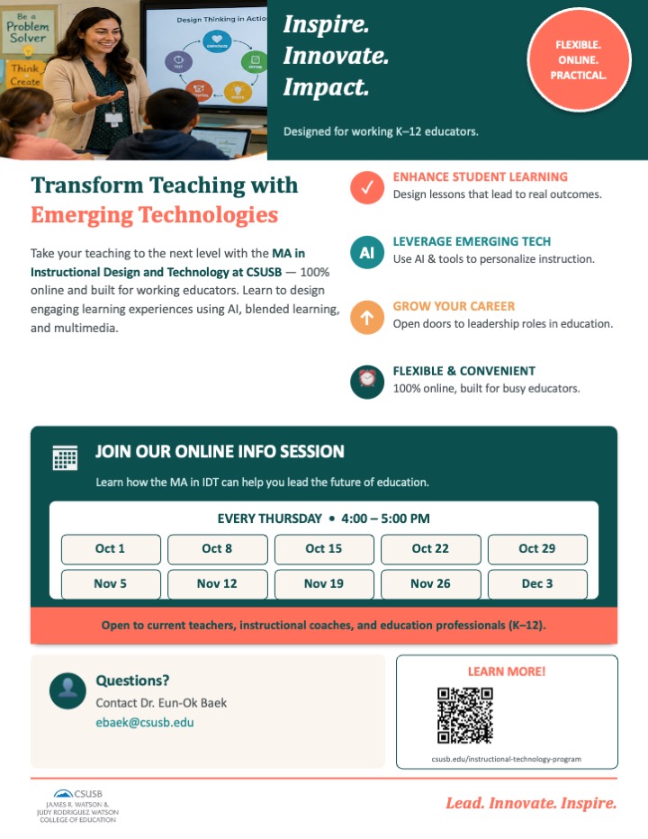 IDT Program Info Session Flyer