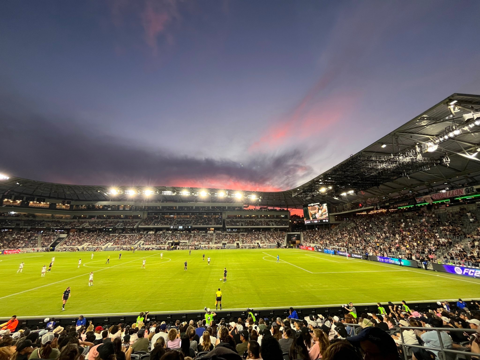 sunset at BMO stadium