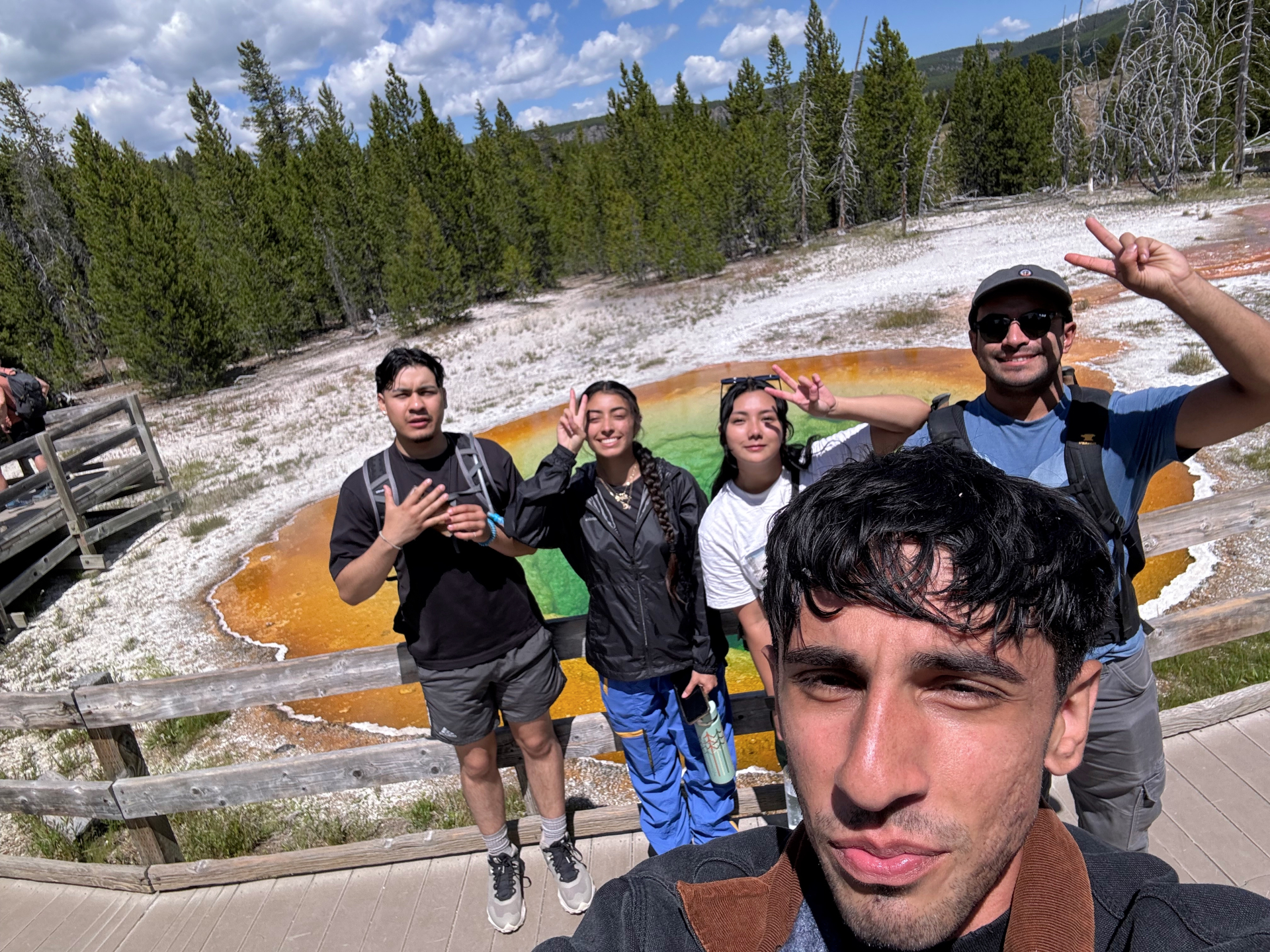 group in front of grand prasmatic spring
