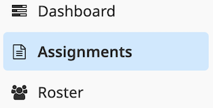 Assignments option in the Gradescope toolbar