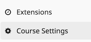 Course settings option in Gradescope