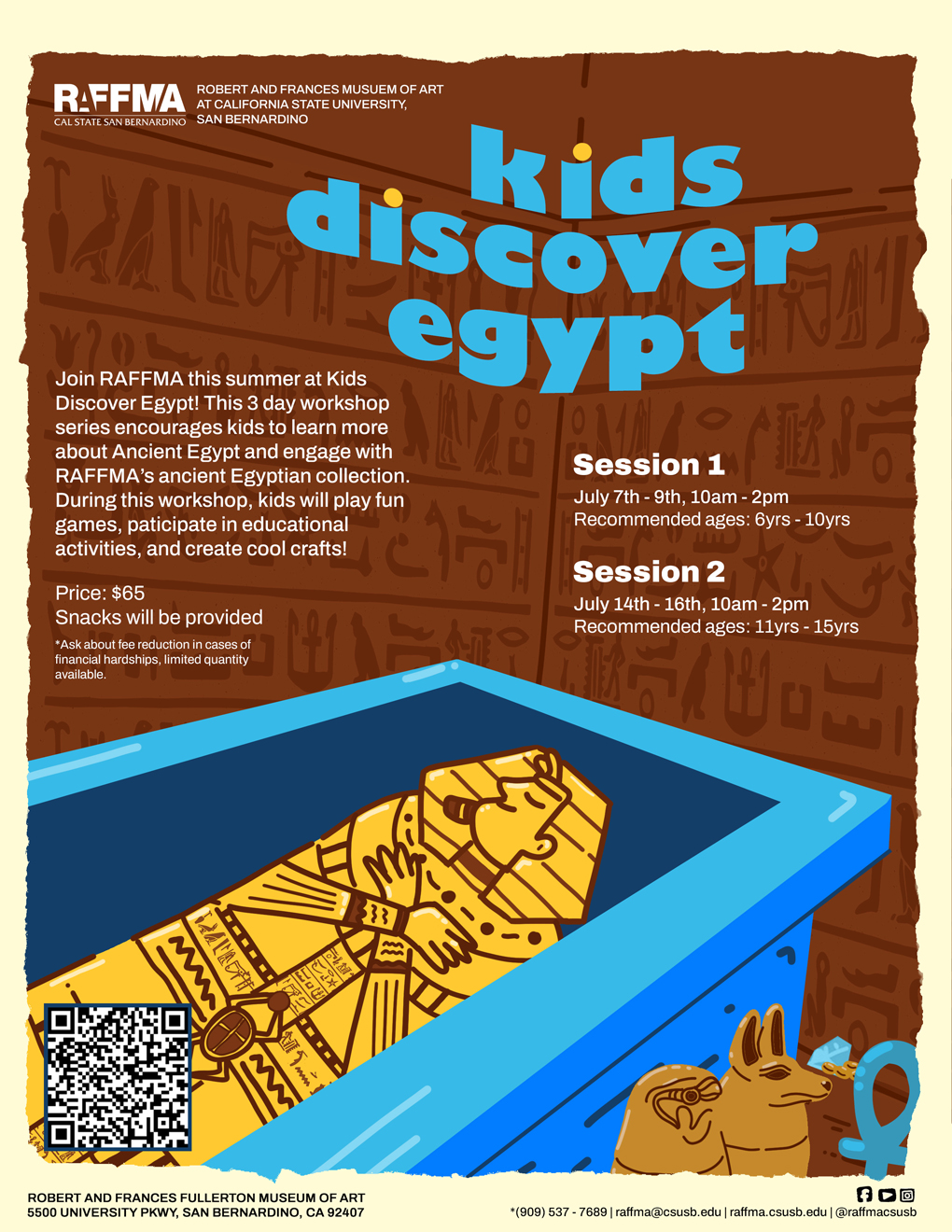 Kids Discover Egypt Workshop flyer