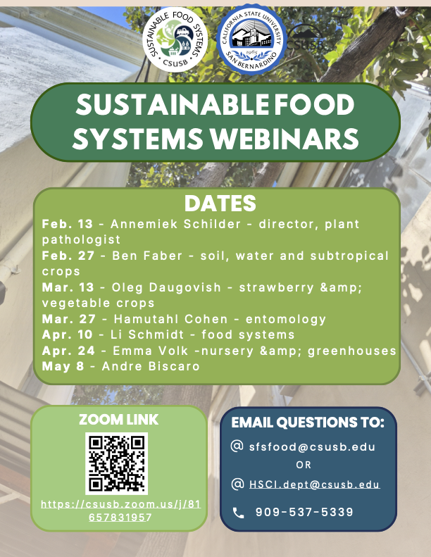 Flyer providing webinar series dates