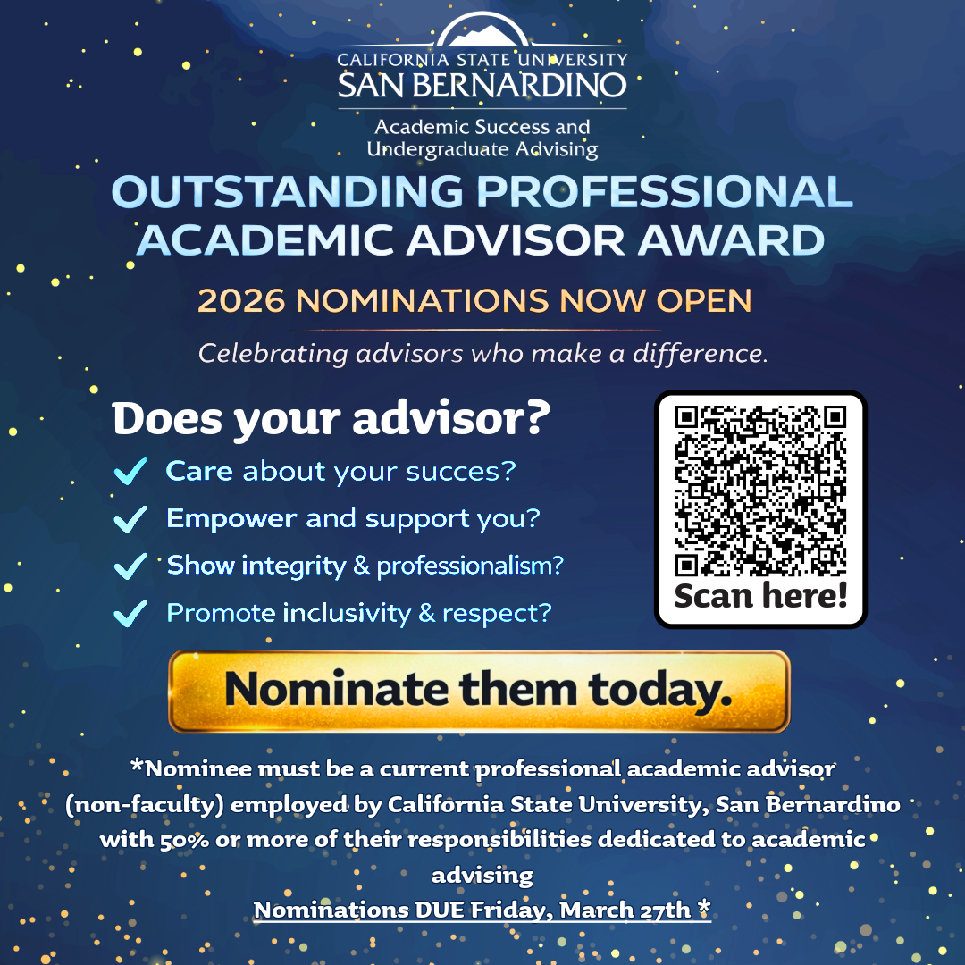 Outstanding Professional Academic Advisor Award, Nominate them today.