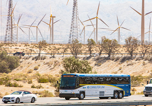 Bus on the highway