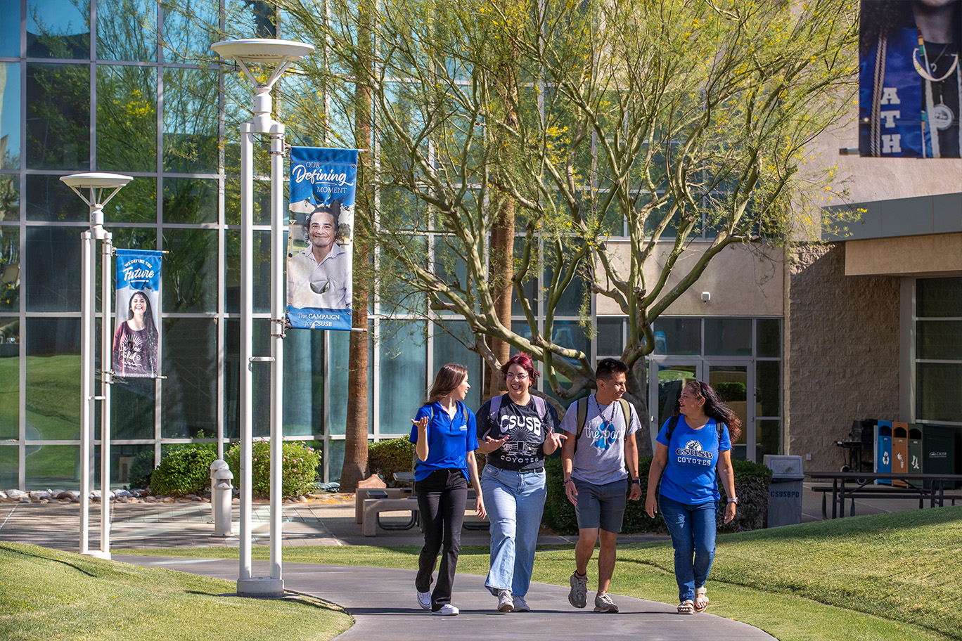 Students walking on campus