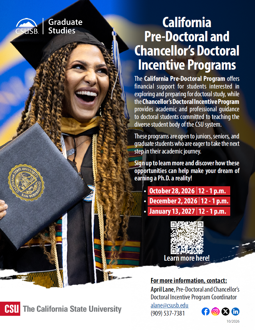 California Pre-Doctoral and Chancellor's Doctoral Incentive Program Information Sessions