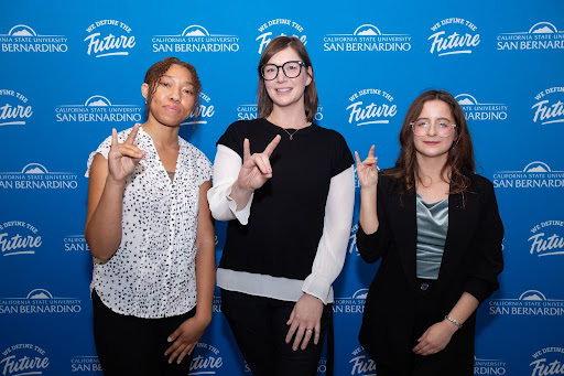 From left: Heather Middleton-Fields (WiCyS President AY ‘25-’26), Kasandra Adams (WiCyS Faculty Advisor), Alejandra Aguilera (WiCyS Treasurer AY ‘25-’26, Vice President ‘26-’27)