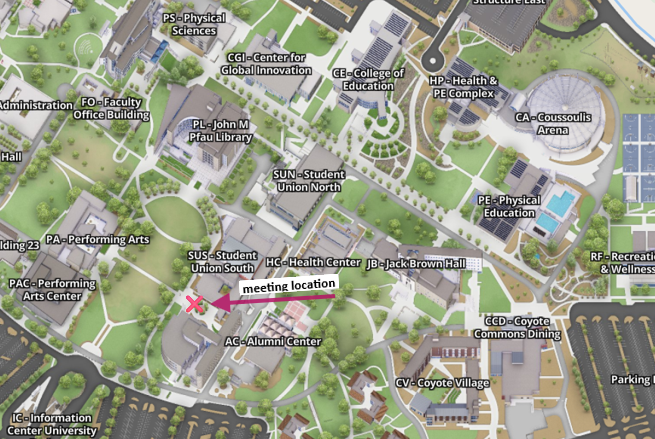 Map with meeting location details 