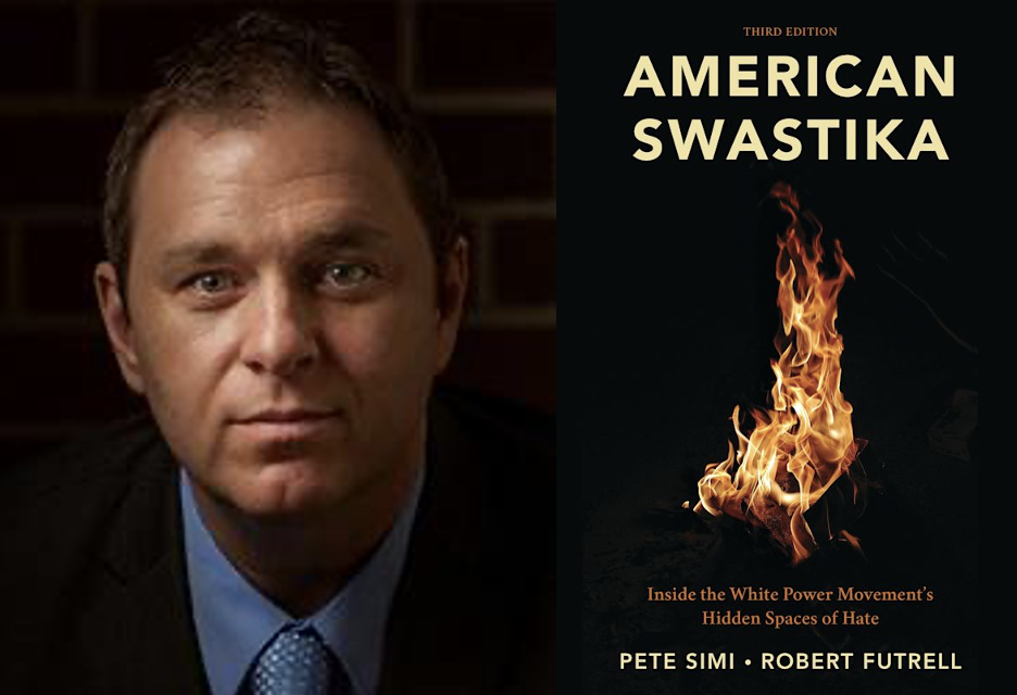 Dr. Peter Simi and "America Swastika" book cover