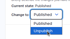Unpublish Blog Entry