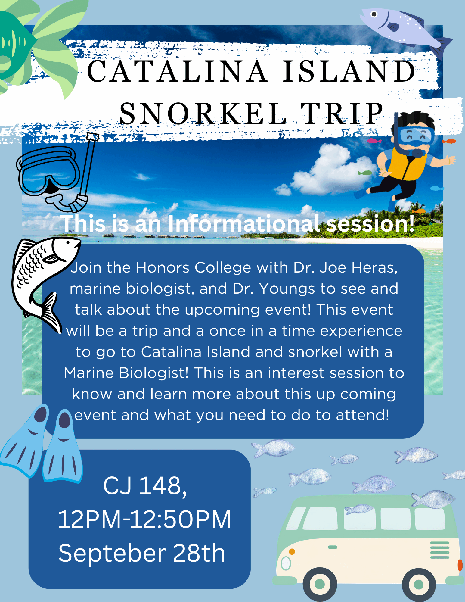 Flyer for Snorkel with a Marine Biologist Information Session