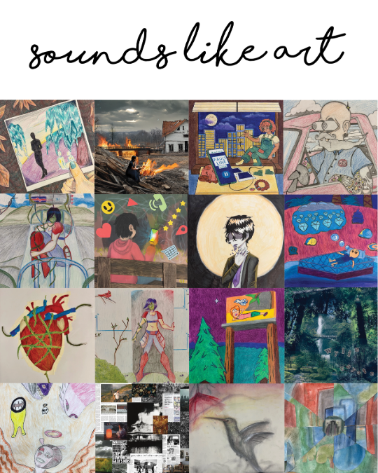 Sounds Like Art Poster with Artwork made by Norco College Students