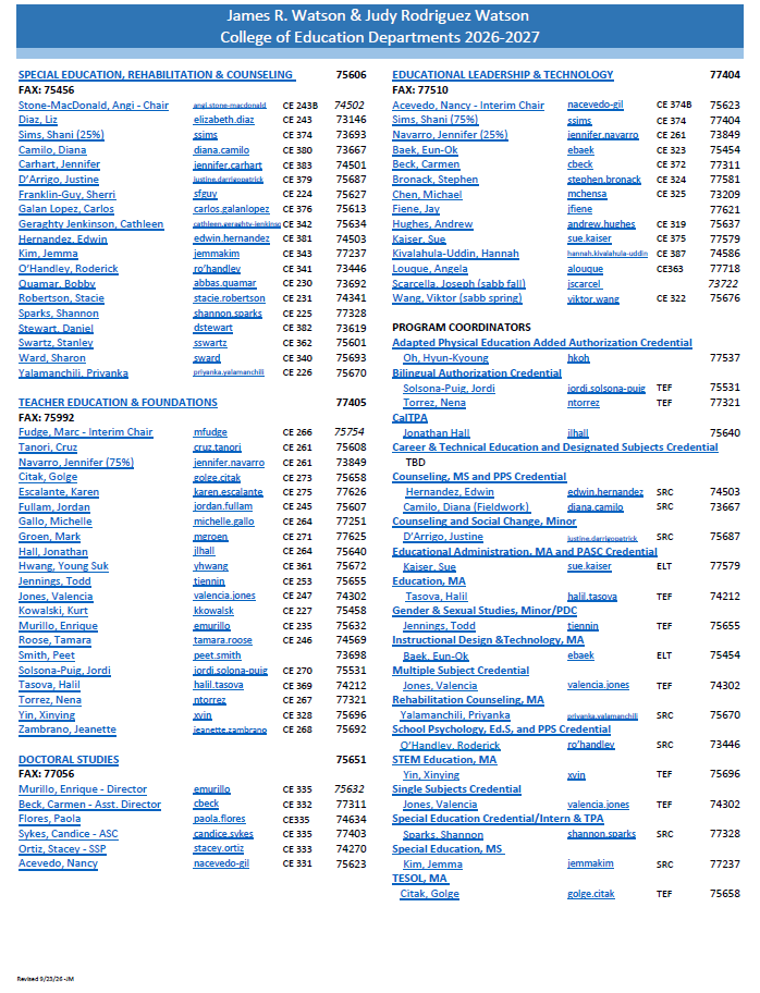 WCOE Directory