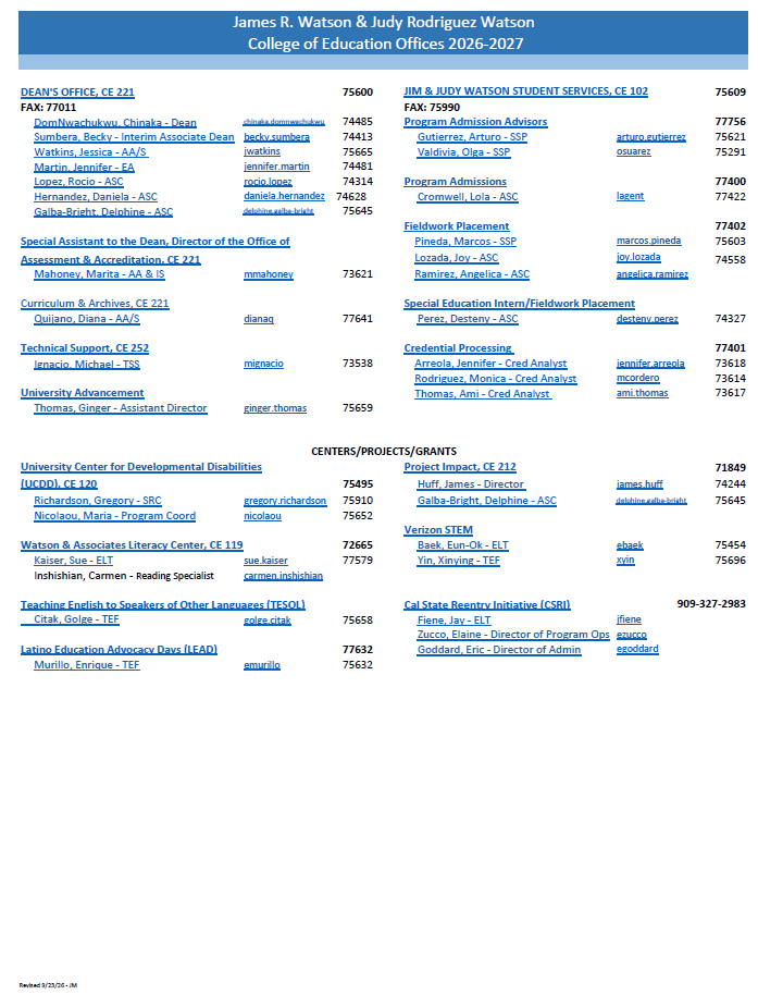 WCOE Directory
