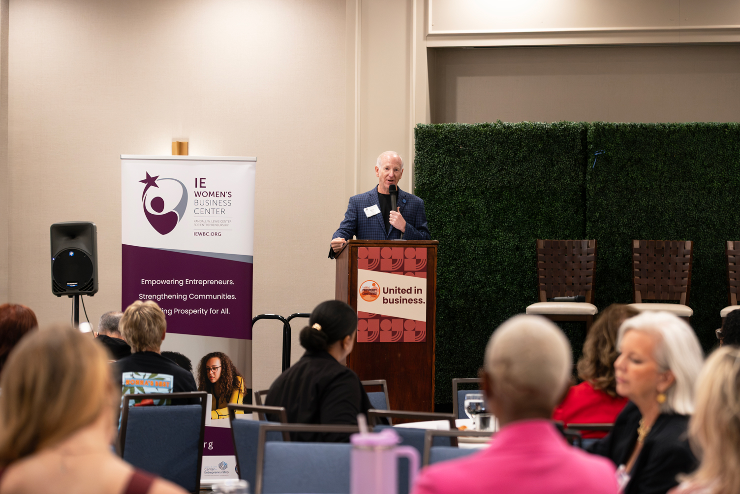 Mike Stull, director of CSUSB’s Randall W. Lewis Center for Entrepreneurship and Innovation, talked to attendees about the opportunities in the Inland Empire for entrepreneurs and small business owners.