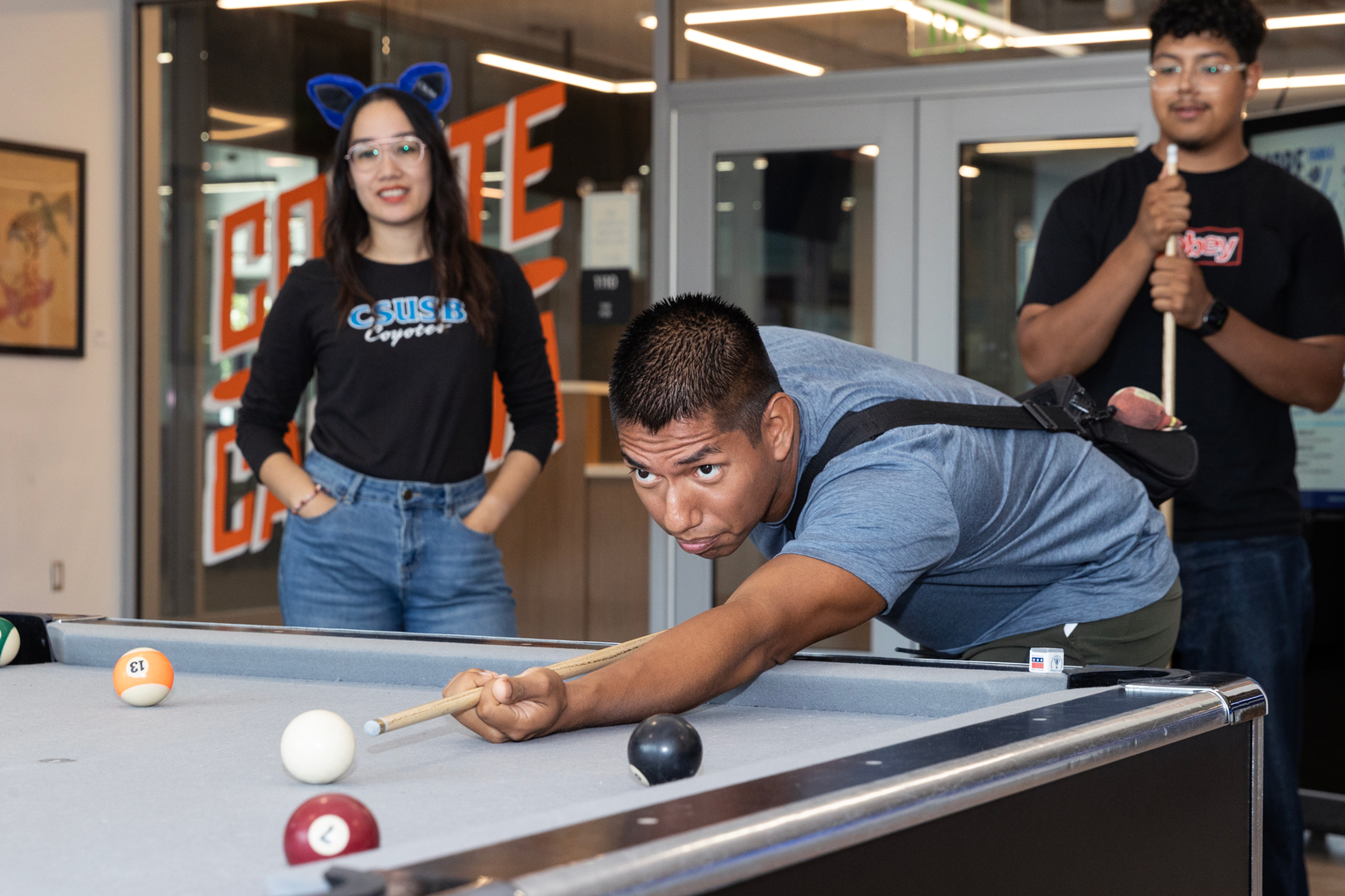 At the Connected Coyote Mixers in Santos Manuel Student Union North, new students had the opportunity to meet classmates, play pool and other activities, and begin turning some of those new introductions into friendships. 