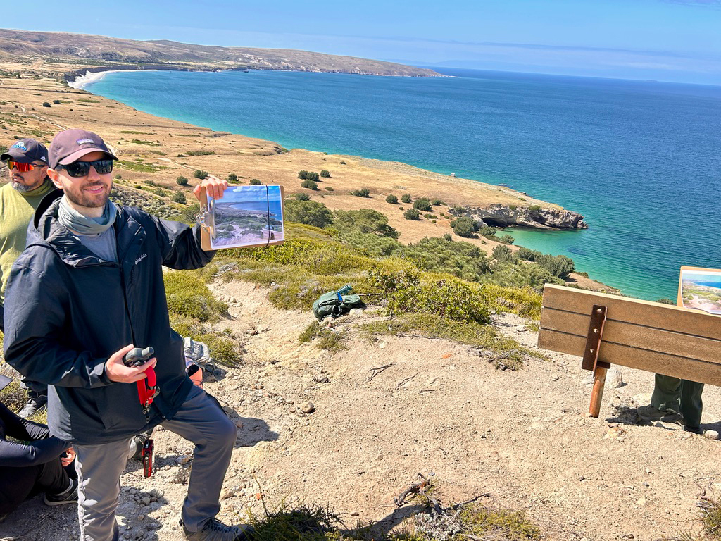 CSUSB student and U.S. Army veteran Matt Scully poses on Santa Rosa Island.