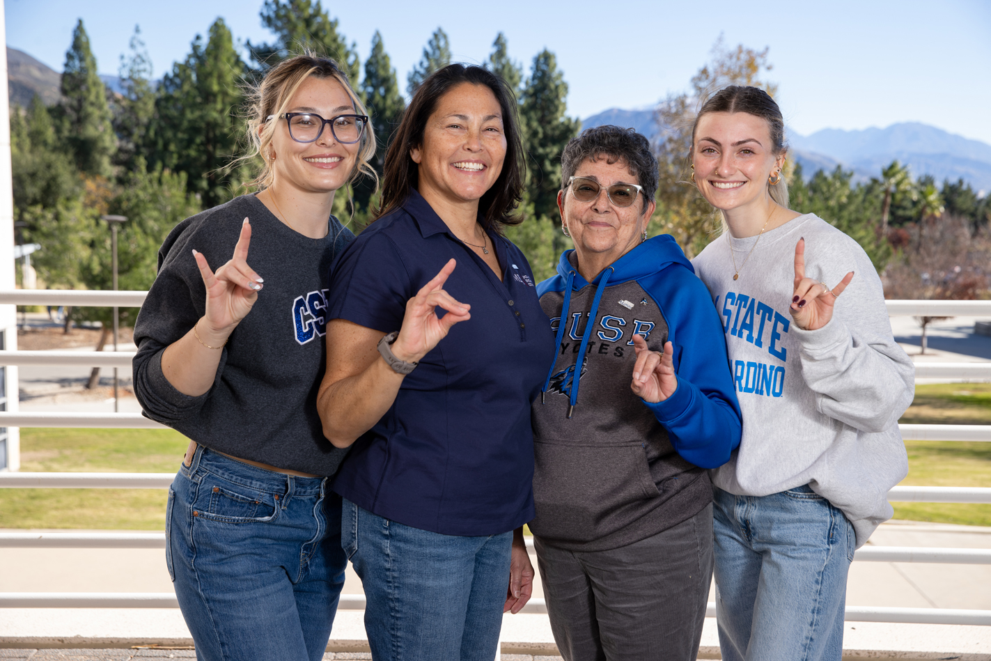 Proud Coyotes for Life! From left, Caleigh Reynoldson, Rochelle Reynoldson, Patricia Sadler and Paige Reynoldson.
