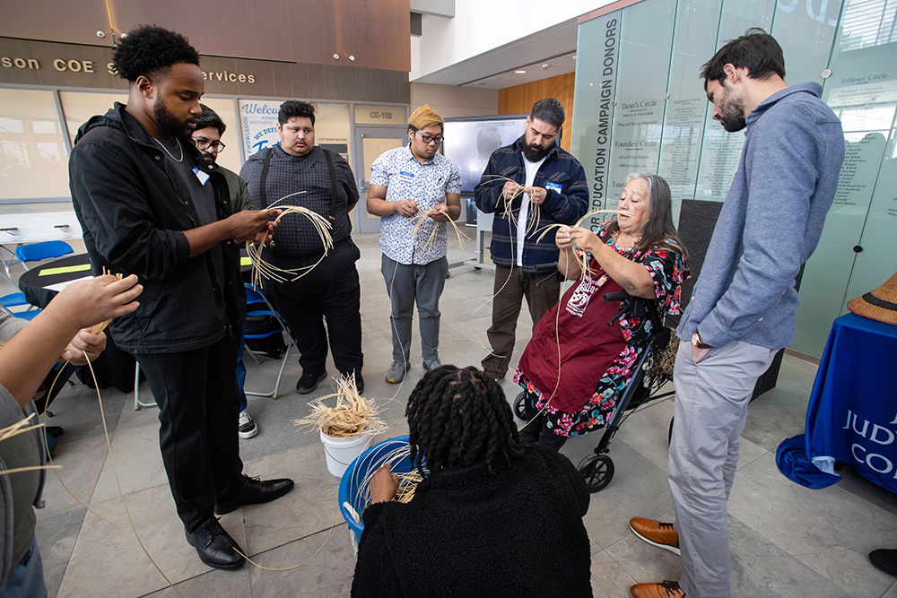 Tribal Elder Lorene Sisquoc demonstrated traditional basketry weaving during the event, where attendees had the opportunity to learn the art form and create their own woven baskets.&nbsp; 