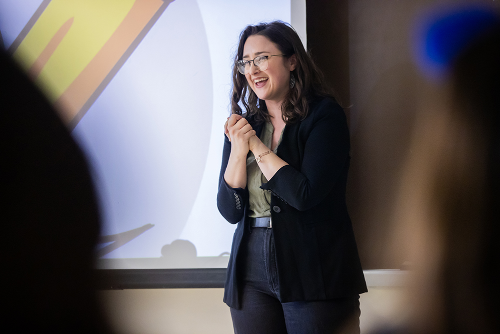Morris was all smiles when she received her award.