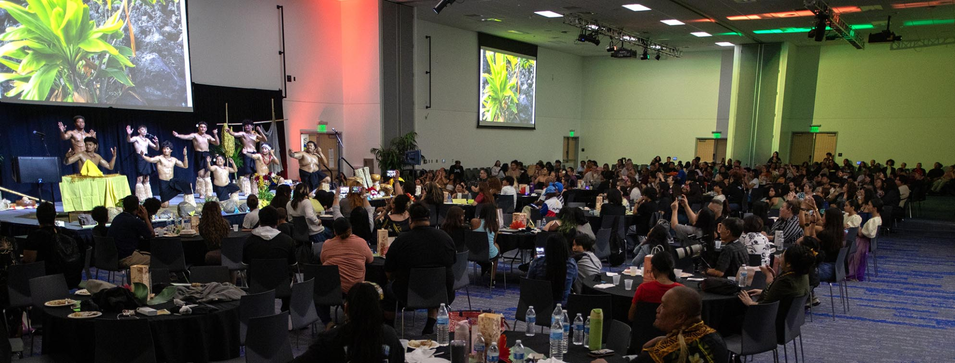 The audience at Pasifika Culture Night on April 7 watch dancers perform..