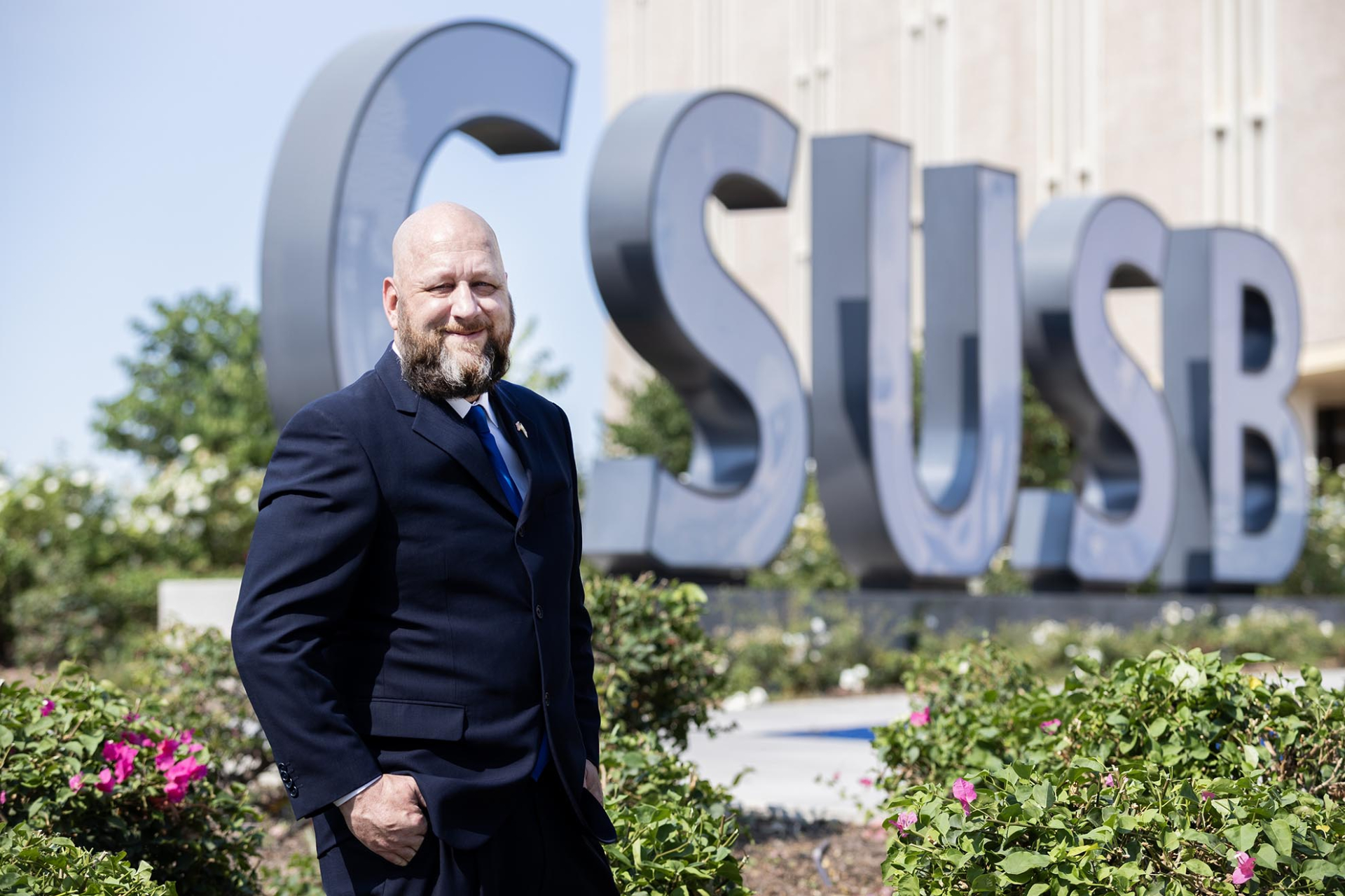 Damian Duncan at the CSUSB spirit letters