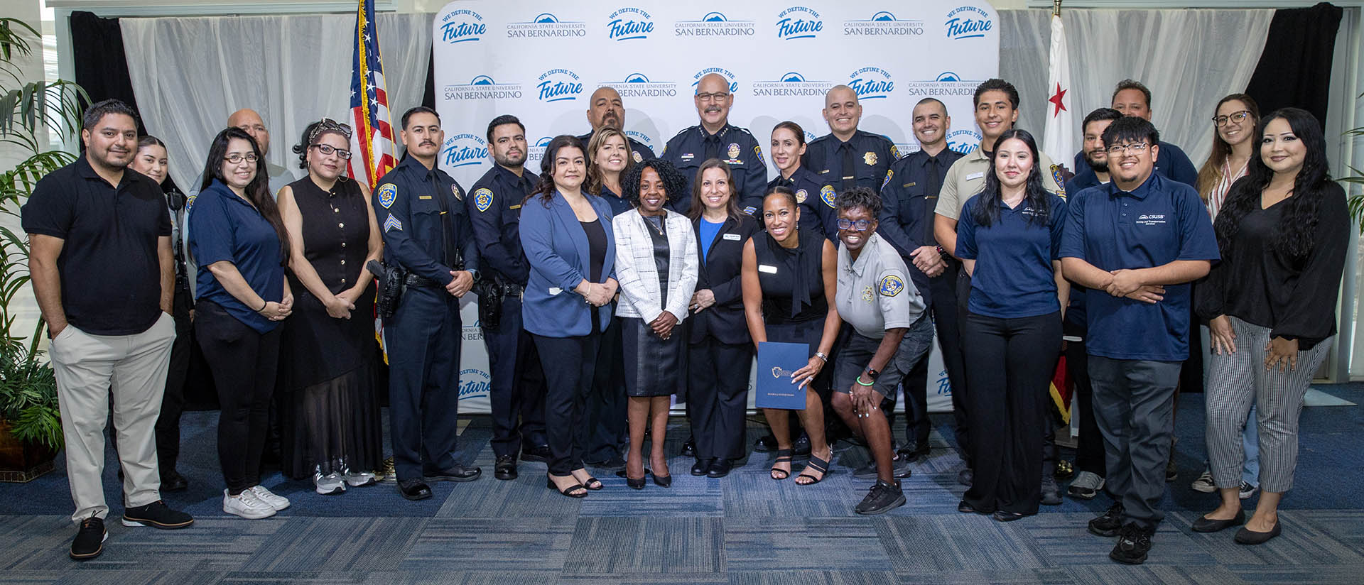 Group phot of the University Police Department and Parking and Transportation Services staff